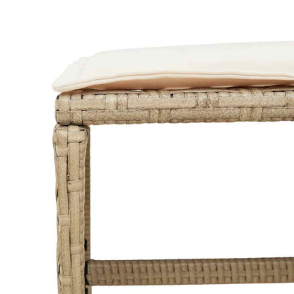 Set da Pranzo da Giardino 17 pz con Cuscini Beige in Polyrattan | homemem39