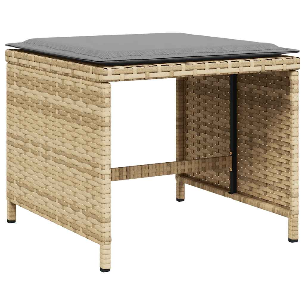 Set Pranzo da Giardino 17 pz con Cuscini Beige Misto Polyrattan | homemem39