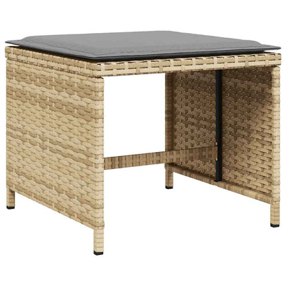 Set Pranzo da Giardino 17 pz con Cuscini Beige Misto Polyrattan | homemem39