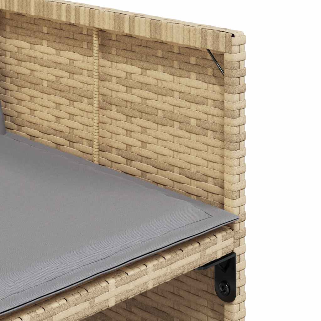 Set Pranzo da Giardino 17 pz con Cuscini Beige Misto Polyrattan | homemem39