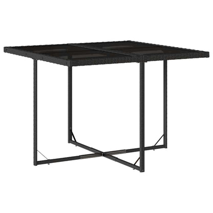 Set da Pranzo da Giardino 9 pz con Cuscini Nero in Polyrattan | homemem39