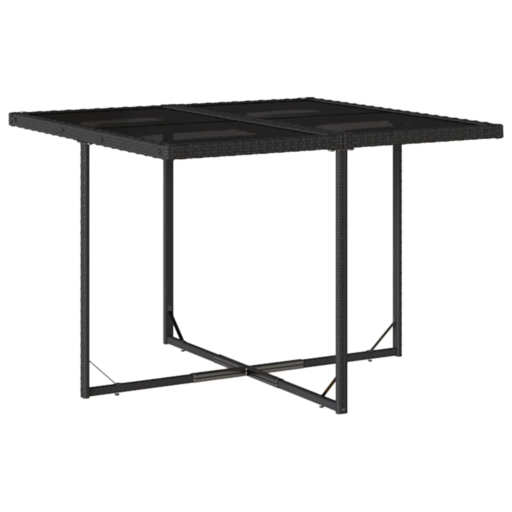 Set da Pranzo da Giardino 9 pz con Cuscini Nero in Polyrattan | homemem39