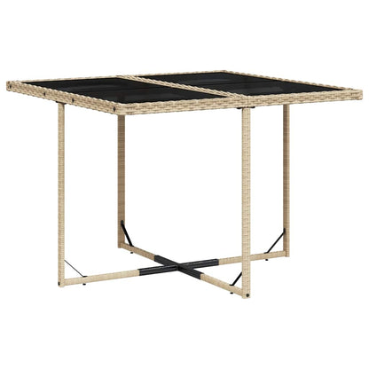 Set da Pranzo da Giardino 9 pz con Cuscini Beige in Polyrattan | homemem39