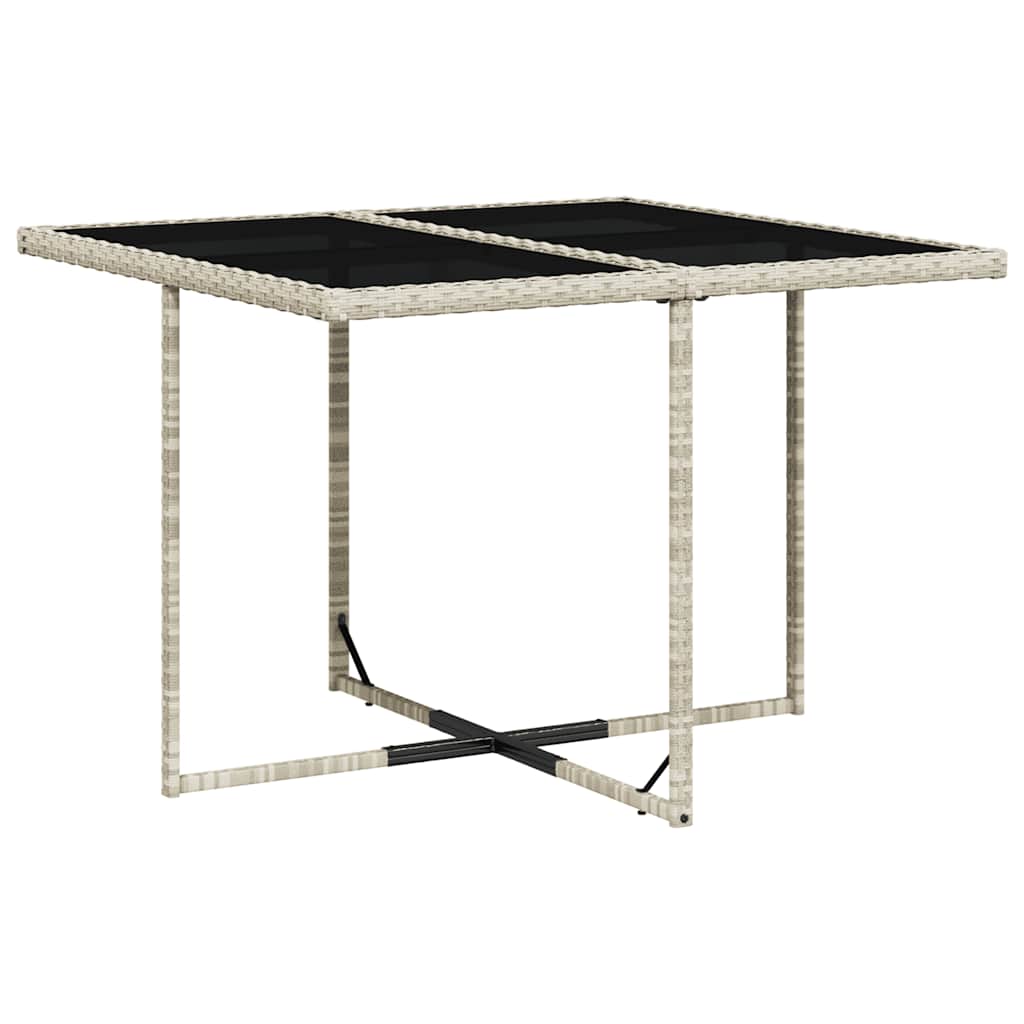 Set Pranzo da Giardino 9pz con Cuscini Grigio Chiaro Polyrattan | homemem39