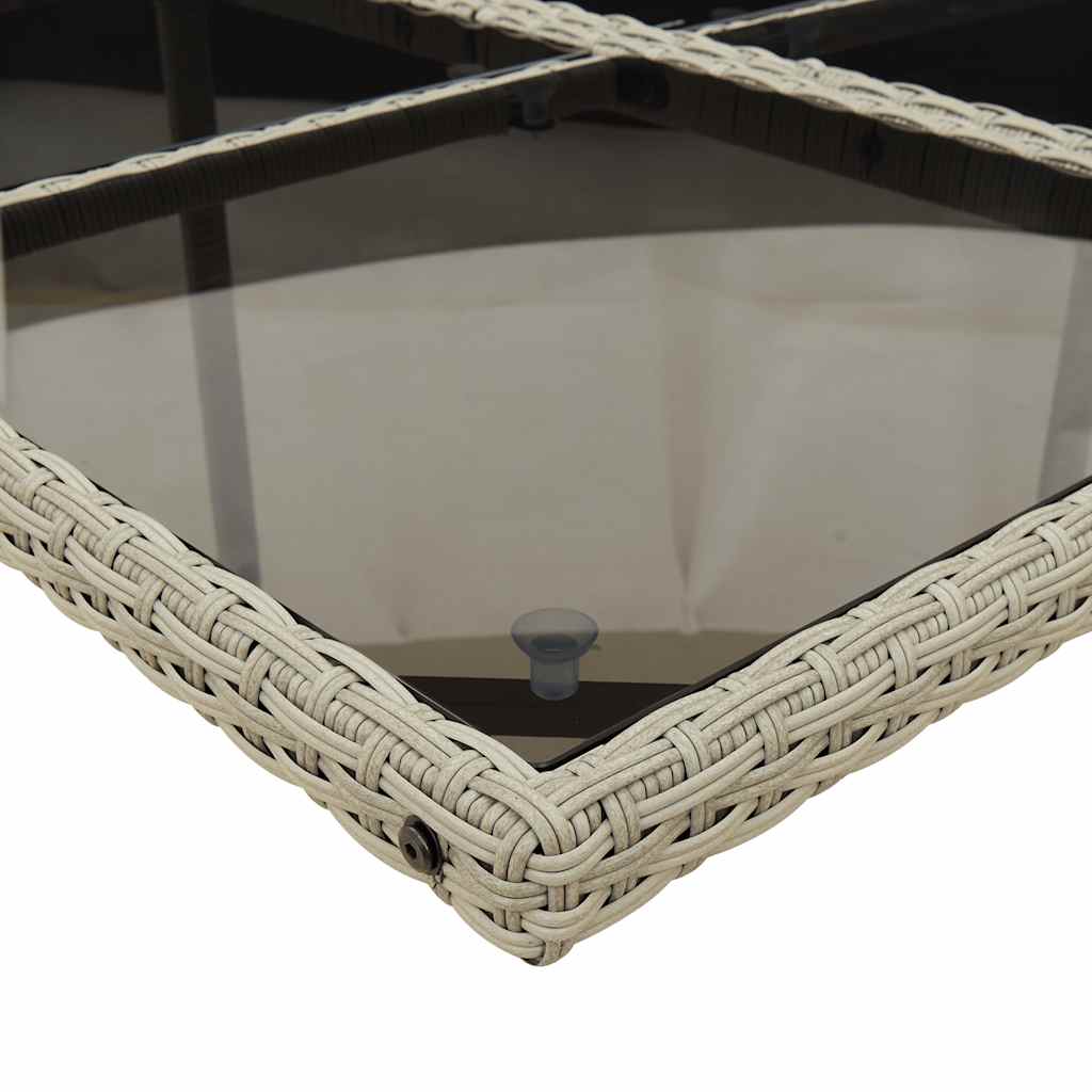 Set Pranzo da Giardino 9pz con Cuscini Grigio Chiaro Polyrattan | homemem39
