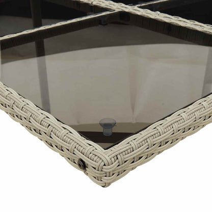 Set Pranzo da Giardino 9pz con Cuscini Grigio Chiaro Polyrattan | homemem39