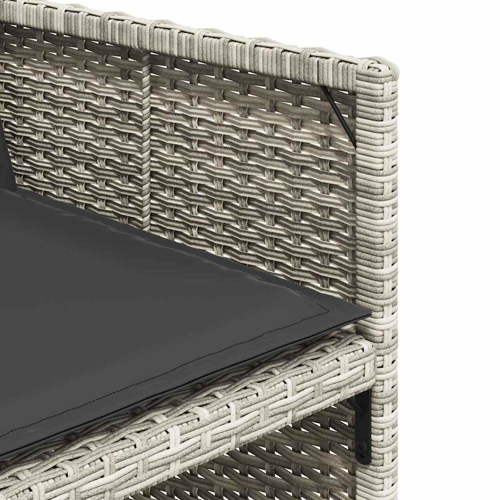 Set Pranzo da Giardino 9pz con Cuscini Grigio Chiaro Polyrattan | homemem39