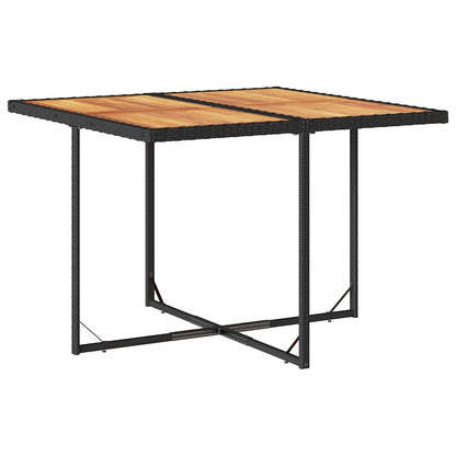 Set da Pranzo da Giardino 9 pz con Cuscini Nero in Polyrattan | homemem39