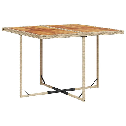 Set da Pranzo da Giardino 9 pz con Cuscini Beige in Polyrattan