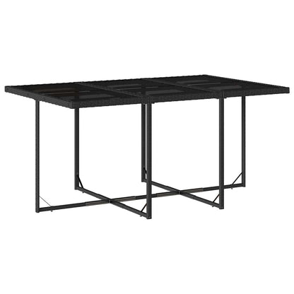 Set da Pranzo da Giardino 11 pz con Cuscini in Polyrattan Nero | homemem39