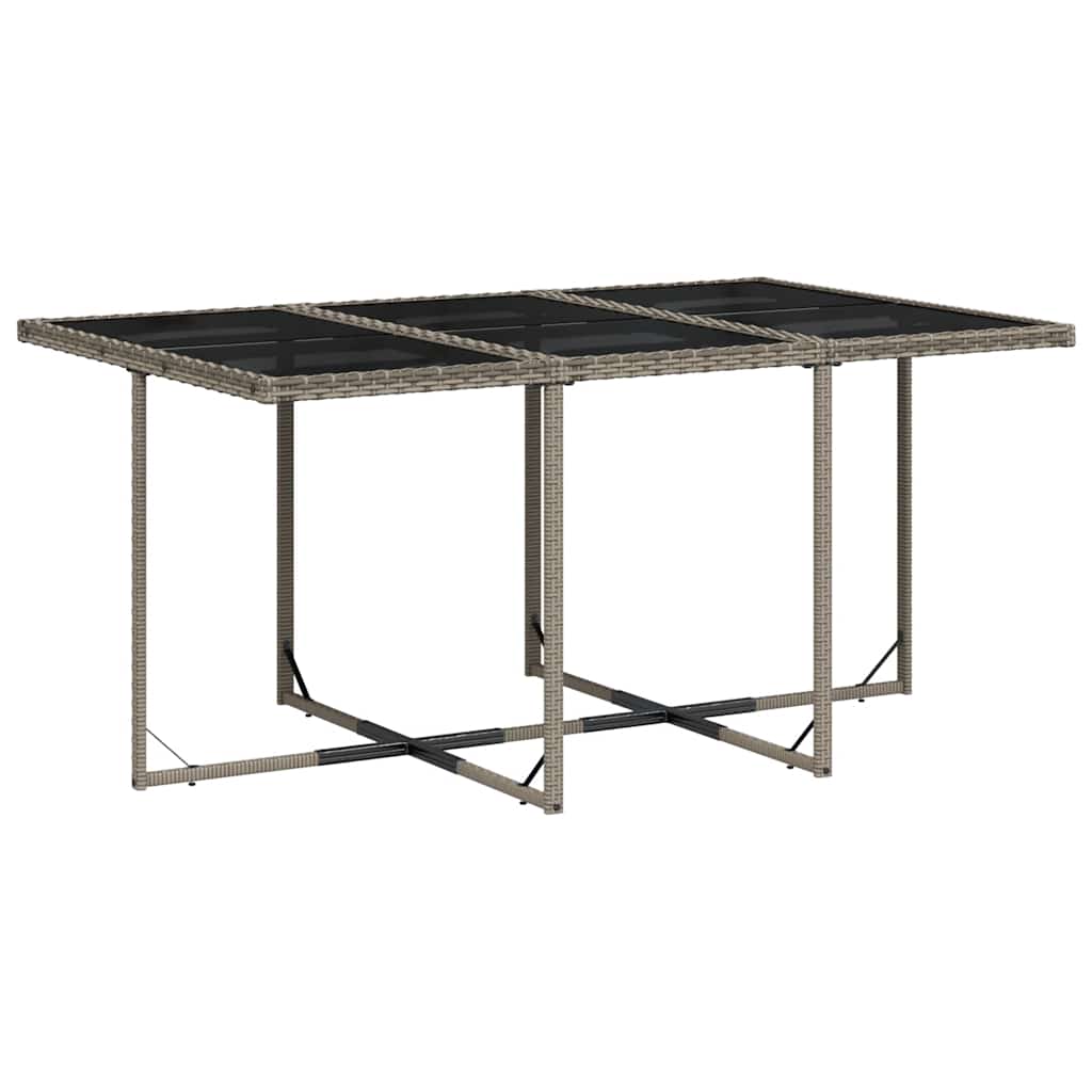 Set da Pranzo da Giardino 11pz con Cuscini in Polyrattan Grigio | homemem39