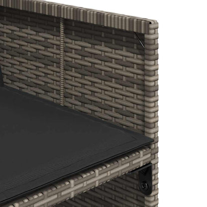 Set da Pranzo da Giardino 11pz con Cuscini in Polyrattan Grigio | homemem39