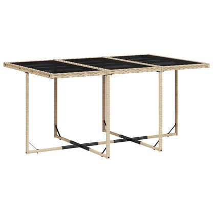 Set da Pranzo da Giardino 11 pz con Cuscini Beige in Polyrattan | homemem39
