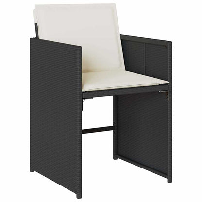 Set da Pranzo da Giardino 13pz con Cuscini Nero in Polyrattan | homemem39