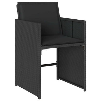 Set da Pranzo da Giardino 13pz con Cuscini Nero in Polyrattan | homemem39