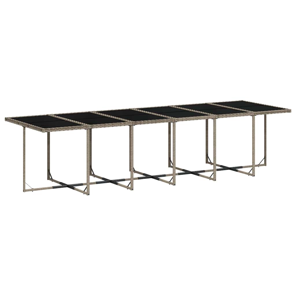 Set da Pranzo da Giardino 17pz con Cuscini Grigio in Polyrattan | homemem39