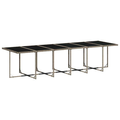 Set da Pranzo da Giardino 17pz con Cuscini Grigio in Polyrattan | homemem39
