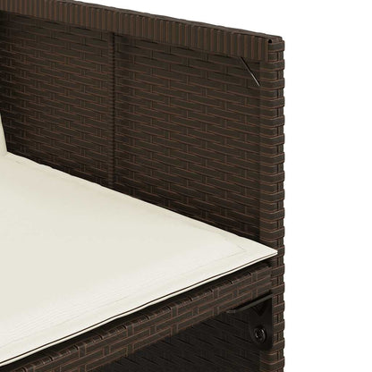 Set da Pranzo da Giardino 17 pz con Cuscini Marrone Polyrattan | homemem39