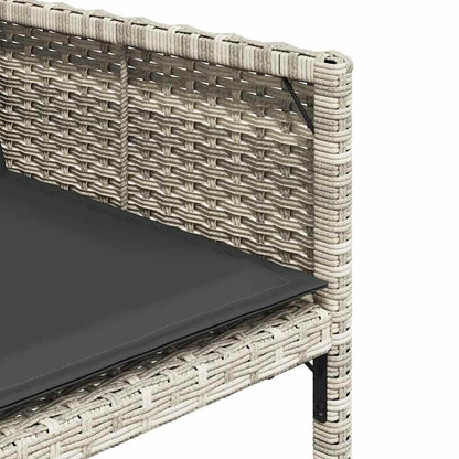 Set Pranzo da Giardino 5pz con Cuscini Grigio Chiaro Polyrattan | homemem39