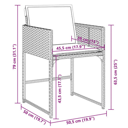 Set da Pranzo da Giardino 13pz con Cuscini Nero in Polyrattan | homemem39