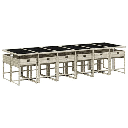 Set da Pranzo da Giardino 13pz con Cuscini Grigio in Polyrattan | homemem39