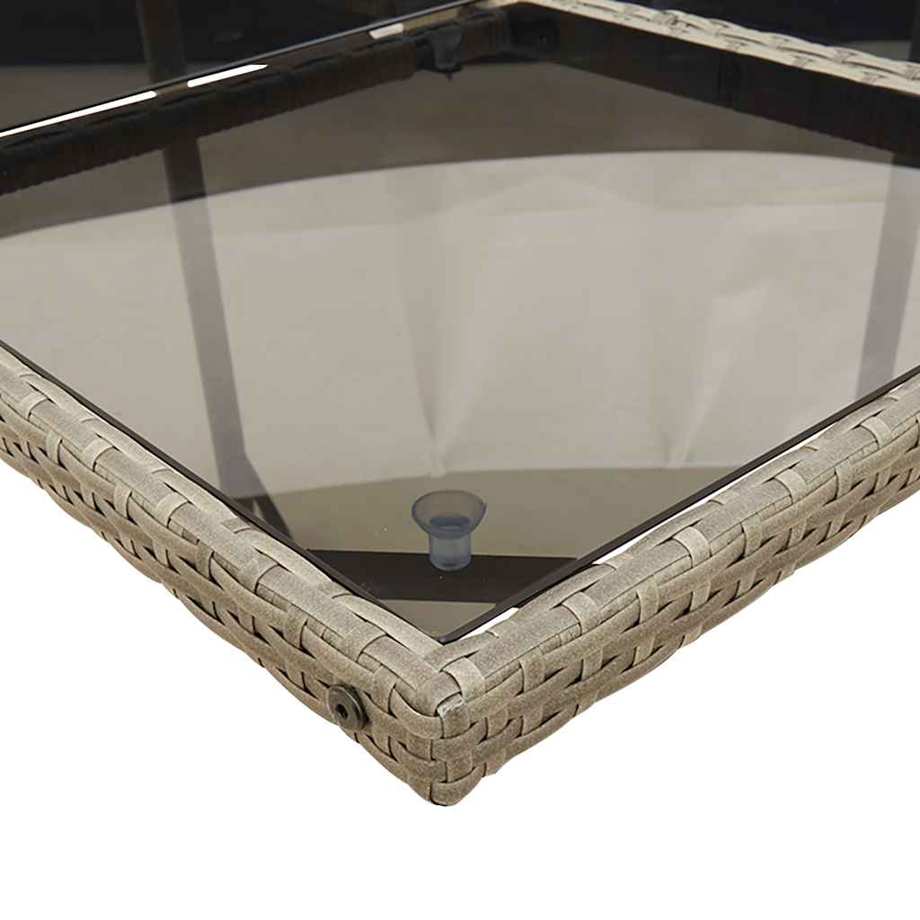 Set da Pranzo da Giardino 9 pz con Cuscini in Polyrattan Grigio - homemem39