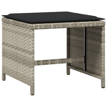 Set da Pranzo da Giardino 15 pz con Cuscini Grigio Polyrattan - homemem39