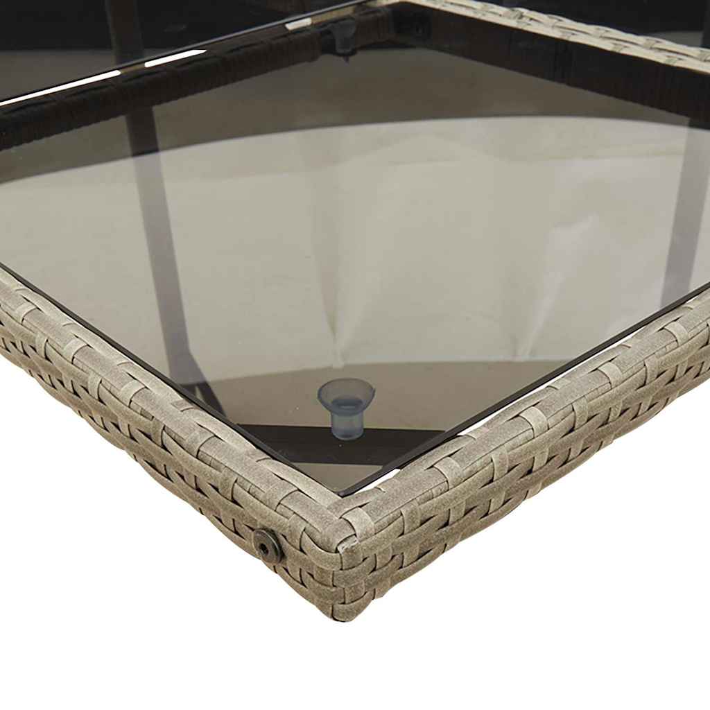 Set da Pranzo da Giardino 17pz con Cuscini Grigio in Polyrattan - homemem39