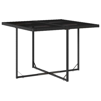 Set da Pranzo da Giardino 9 pz con Cuscini Nero in Polyrattan | homemem39
