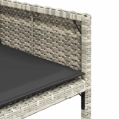 Set Pranzo da Giardino 9pz con Cuscini Grigio Chiaro Polyrattan | homemem39