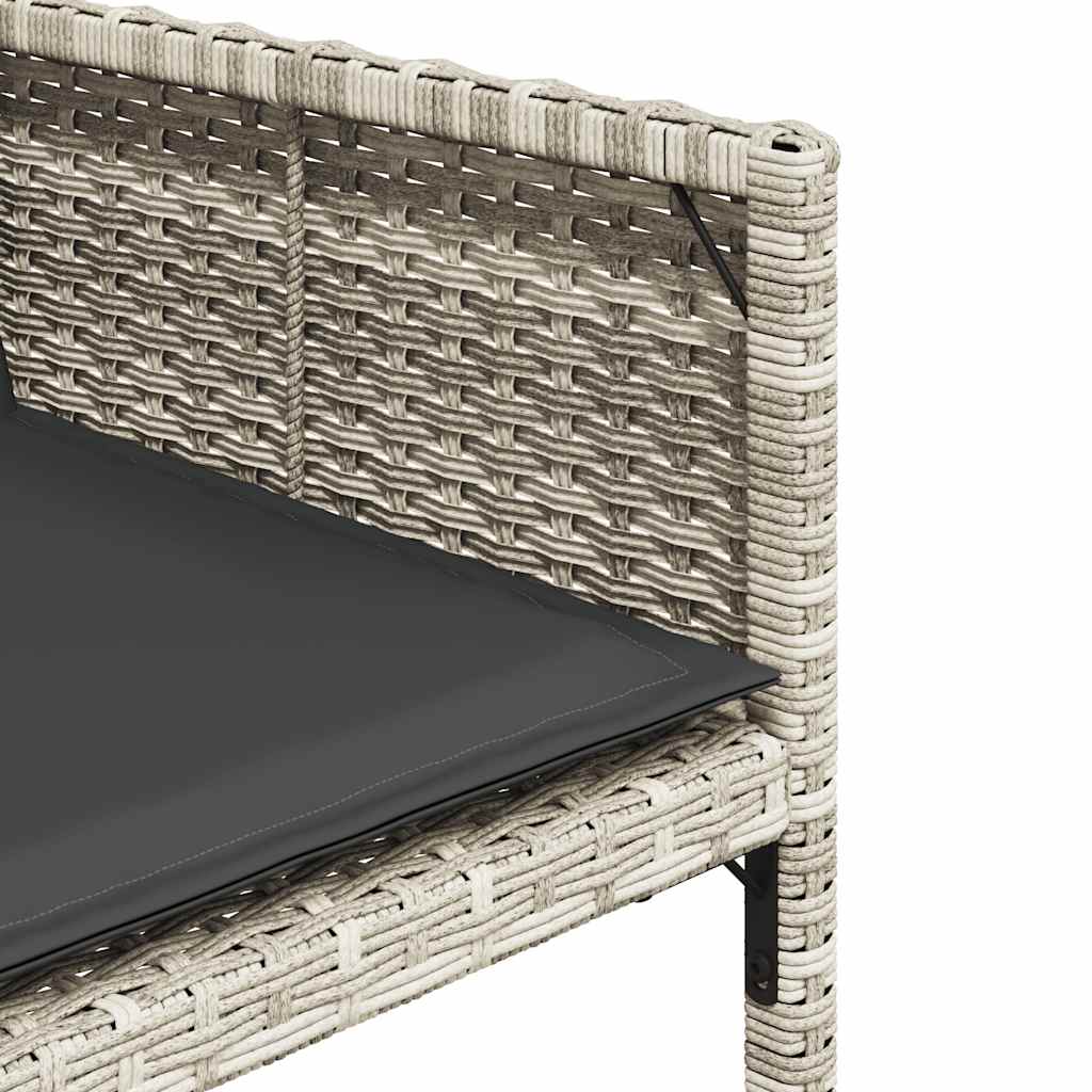 Set Pranzo Giardino 11pz con Cuscini Grigio Chiaro Polyrattan | homemem39