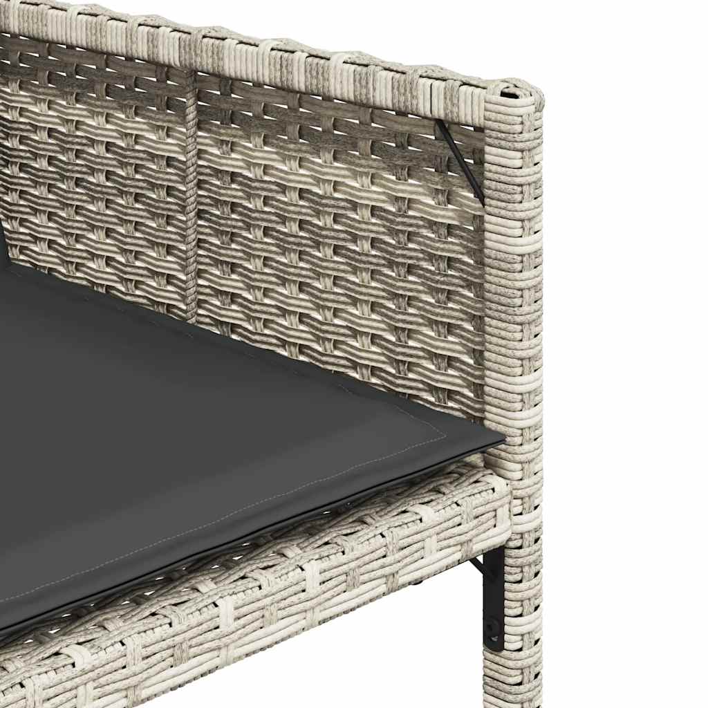 Set da Pranzo da Giardino 13pz con Cuscini Grigio in Polyrattan | homemem39