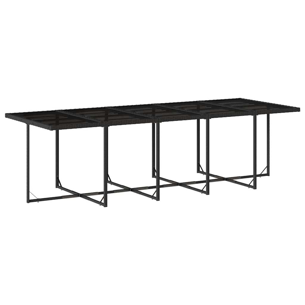 Set da Pranzo da Giardino 15 pz con Cuscini Nero in Polyrattan | homemem39
