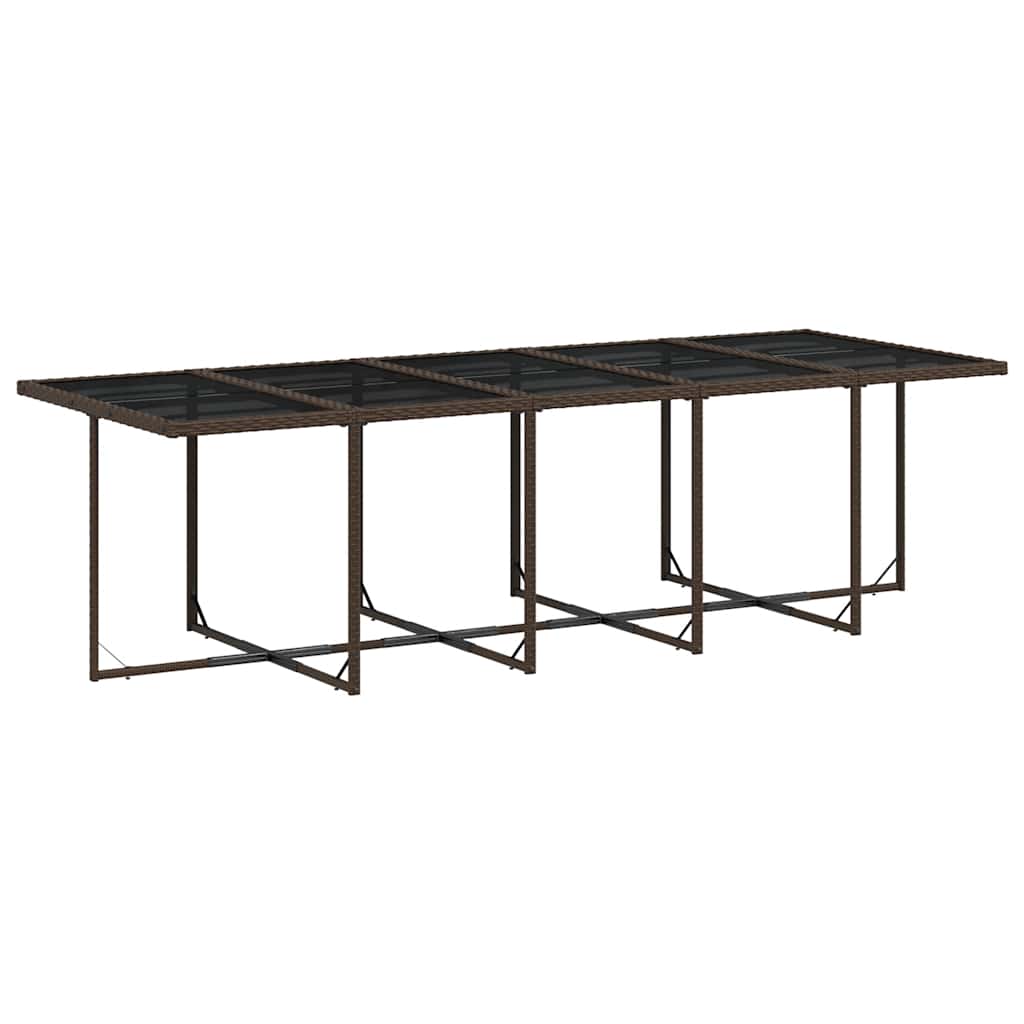 Set da Pranzo da Giardino 15 pz con Cuscini Marrone Polyrattan | homemem39