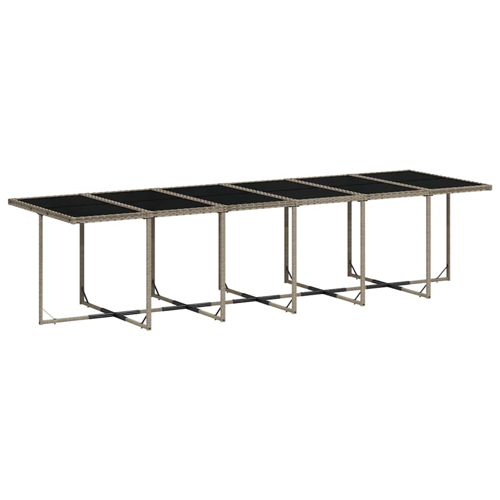 Set da Pranzo da Giardino 17pz con Cuscini Grigio in Polyrattan | homemem39
