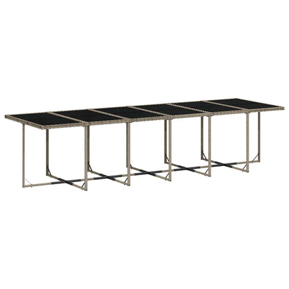 Set da Pranzo da Giardino 17pz con Cuscini Grigio in Polyrattan | homemem39