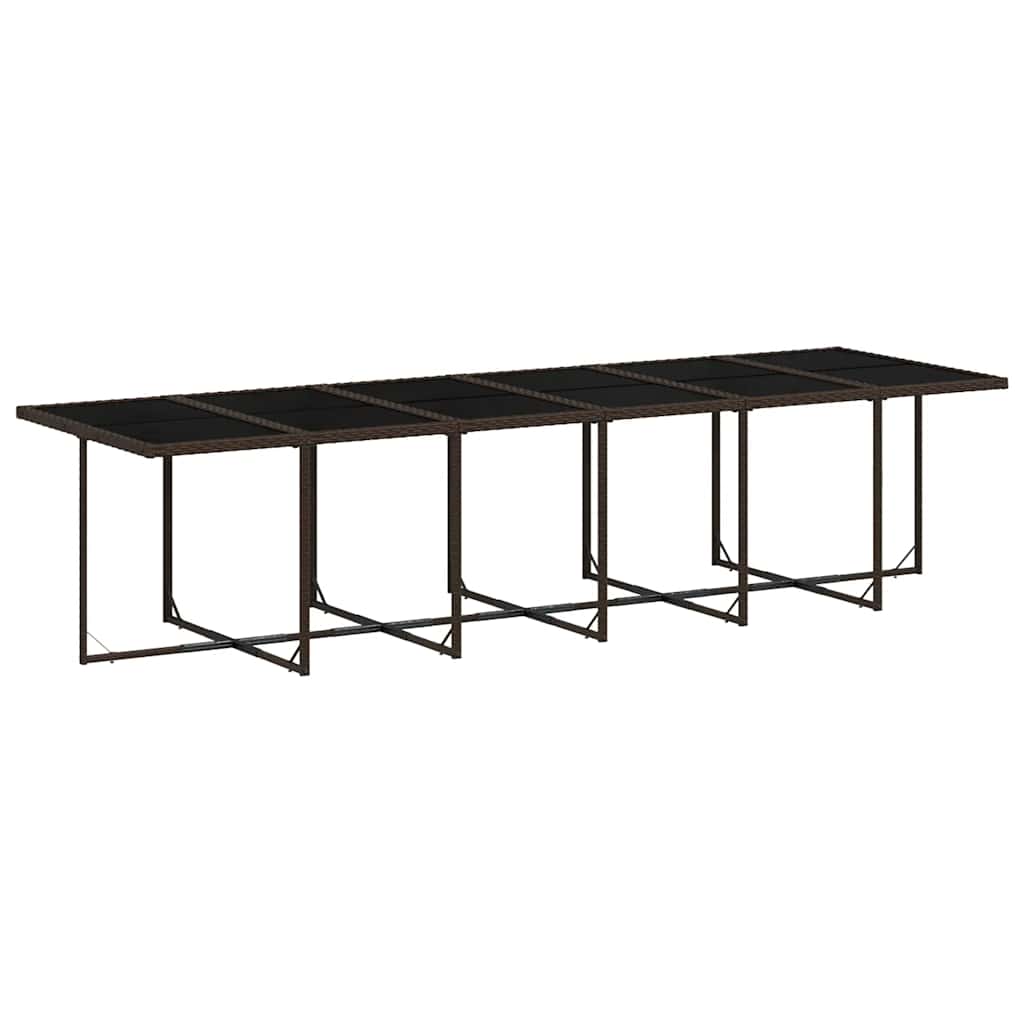 Set da Pranzo da Giardino 17 pz con Cuscini Marrone Polyrattan | homemem39
