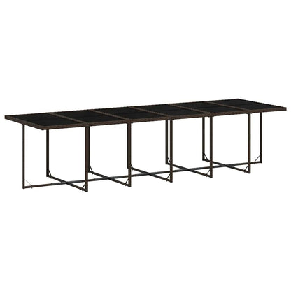 Set da Pranzo da Giardino 17 pz con Cuscini Marrone Polyrattan | homemem39