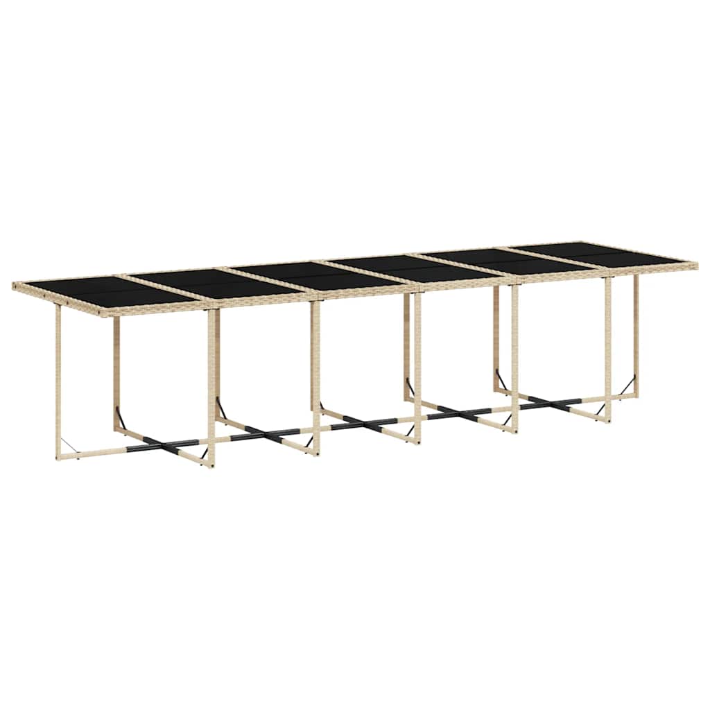 Set da Pranzo da Giardino 17 pz con Cuscini Beige in Polyrattan | homemem39