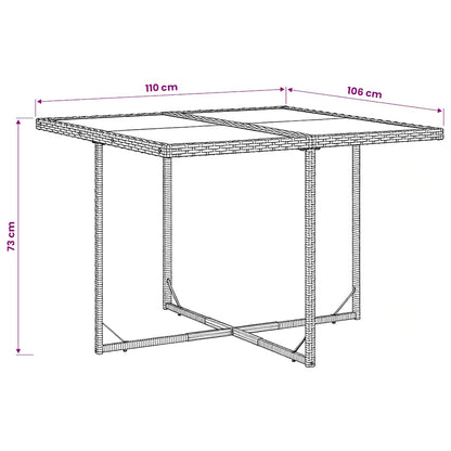Set da Pranzo da Giardino 5 pz con Cuscini in Polyrattan Grigio | homemem39