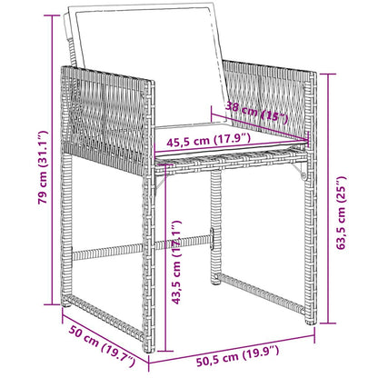 Set da Pranzo da Giardino 5 pz Nero con Cuscini in Polyrattan | homemem39