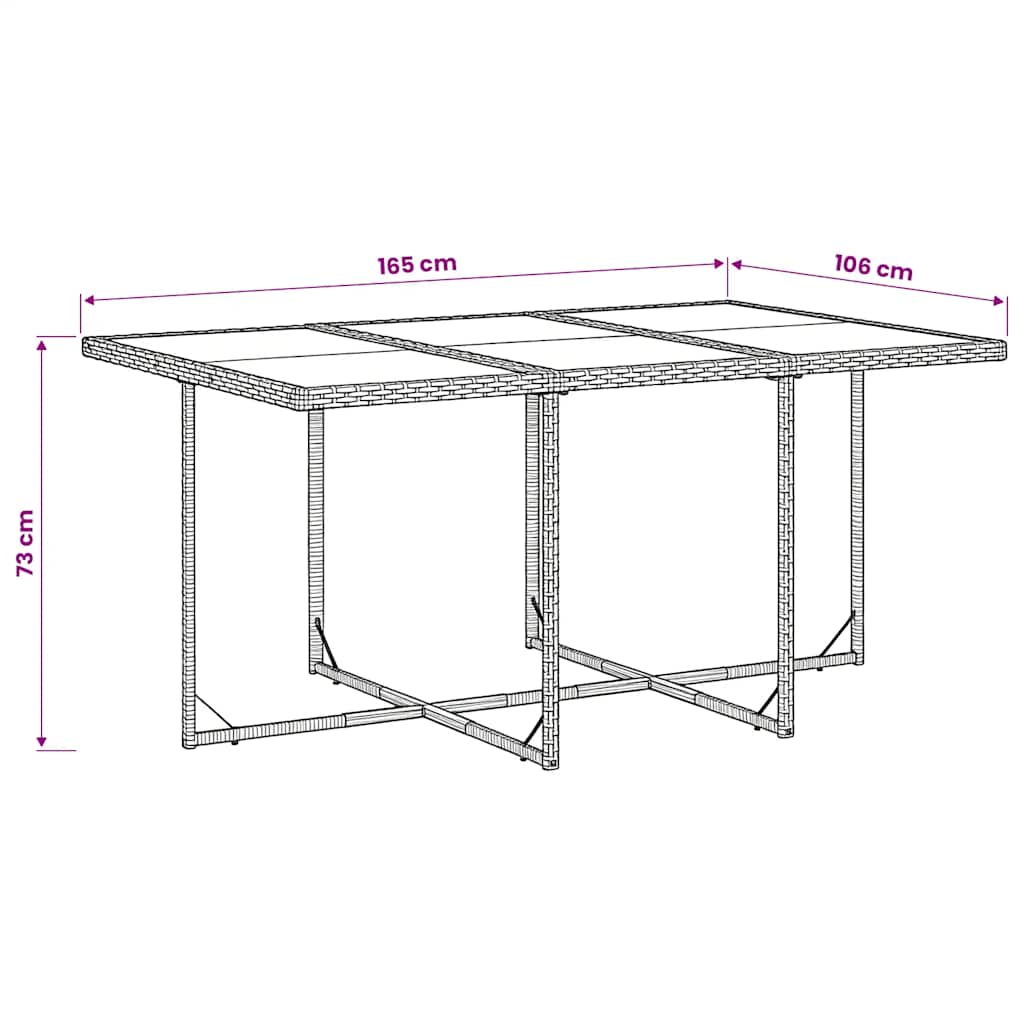 Set da Pranzo da Giardino 7 pz con Cuscini in Polyrattan Grigio | homemem39