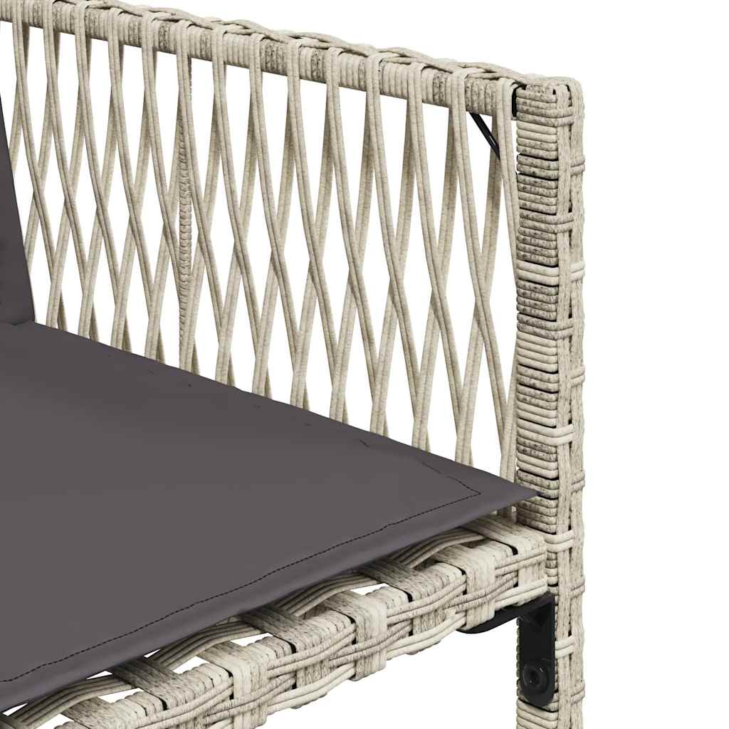 Set da Pranzo da Giardino 7 pz Cuscini Polyrattan Grigio Chiaro | homemem39