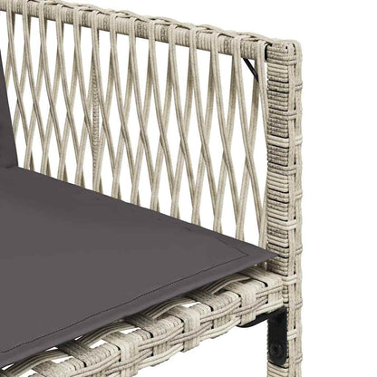 Set da Pranzo da Giardino 7 pz Cuscini Polyrattan Grigio Chiaro | homemem39