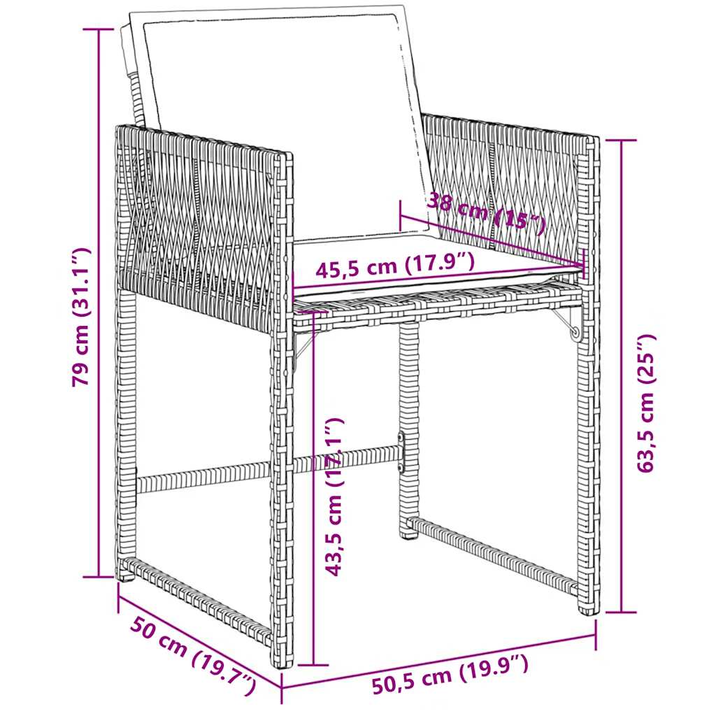 Set Pranzo da Giardino 7 pz con Cuscini Beige Misto Polyrattan | homemem39