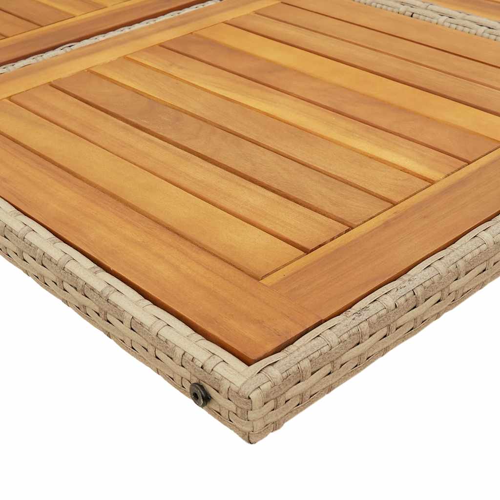 Set da Pranzo da Giardino 7 pz con Cuscini Beige in Polyrattan | homemem39