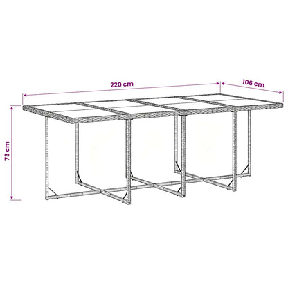 Set da Pranzo da Giardino 9 pz con Cuscini Nero in Polyrattan | homemem39