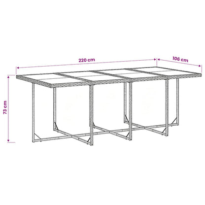 Set da Pranzo da Giardino 9 pz con Cuscini Nero in Polyrattan | homemem39