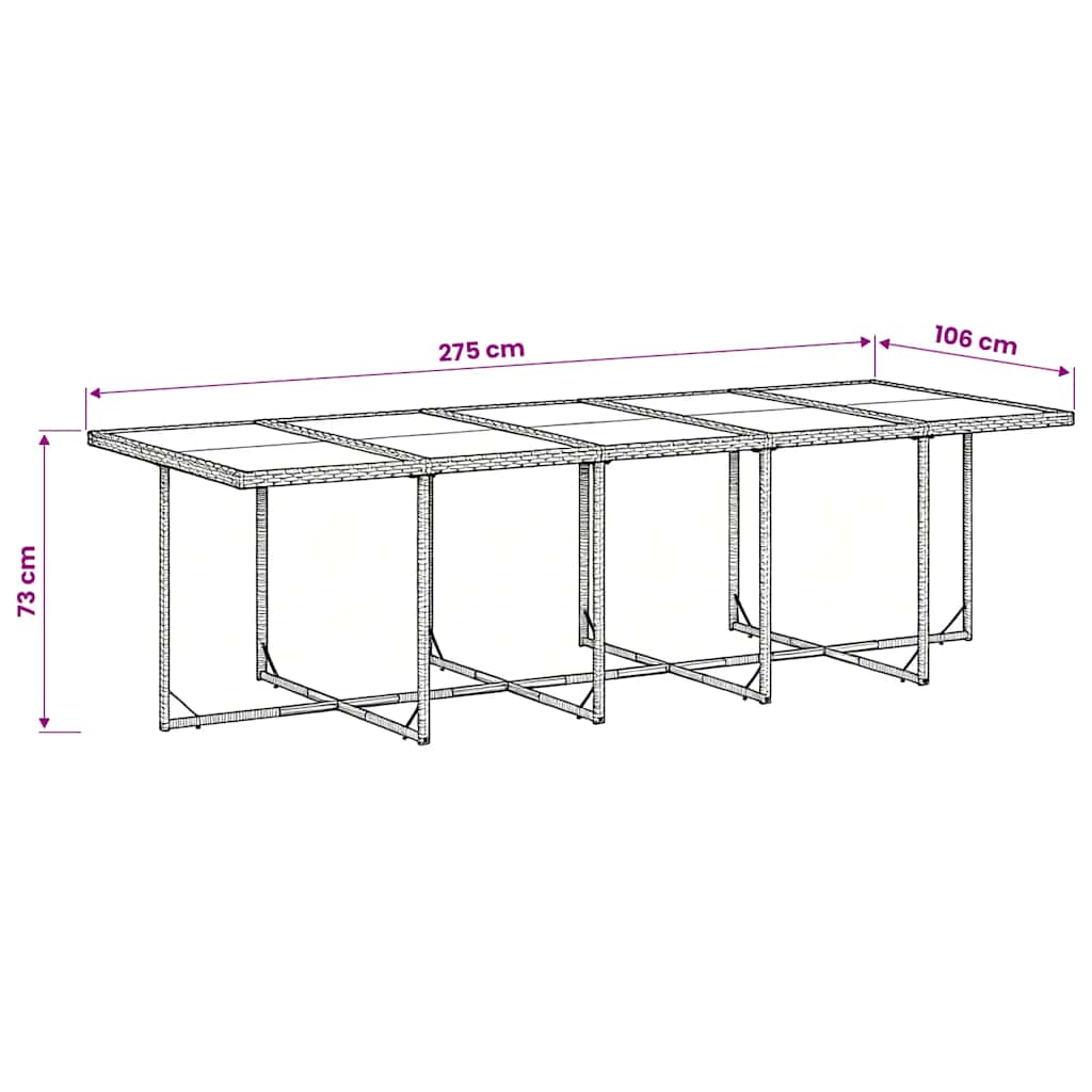 Set da Pranzo da Giardino 11 pz con Cuscini in Polyrattan Nero | homemem39