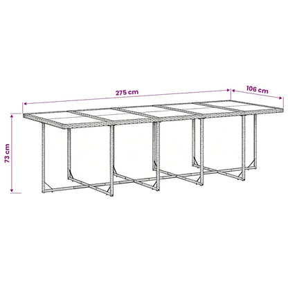 Set da Pranzo da Giardino 11 pz con Cuscini in Polyrattan Nero | homemem39